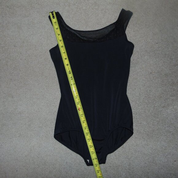 Body Wrappers Black and Lace Tank Leotard L - Picture 5 of 6